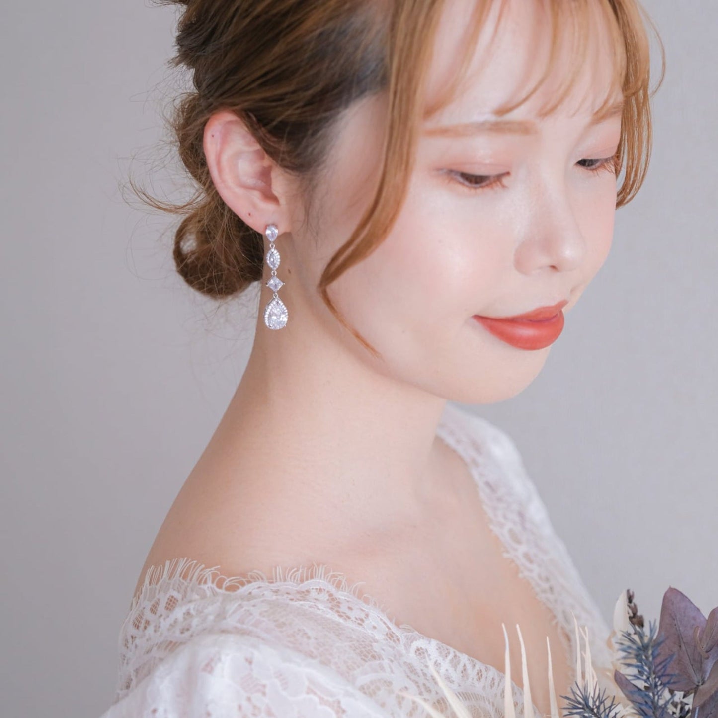 【イヤリング】ジルコニア ビジュー ウェディング ブライダルイヤリング s17 【結婚式 ピアス イヤリング】