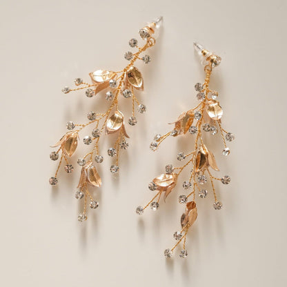 【ピアス】小枝ピアス ビジュー ゴールド s20 【結婚式 ピアス イヤリング】