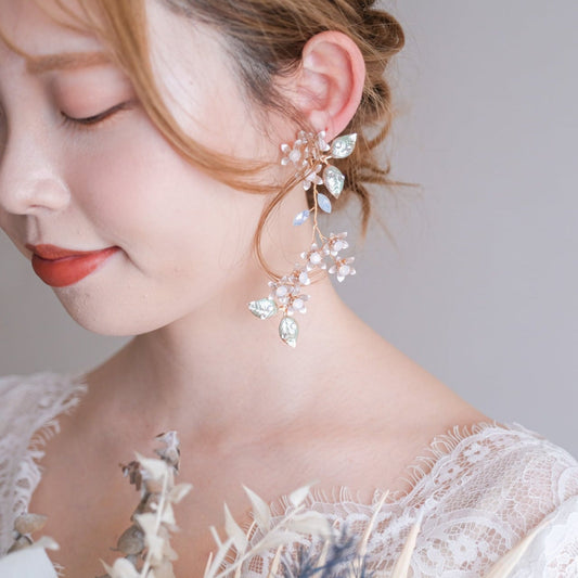 【イヤリング】ブライダルイヤリング 小枝イヤリング ゴールド s21 【結婚式 ピアス イヤリング】