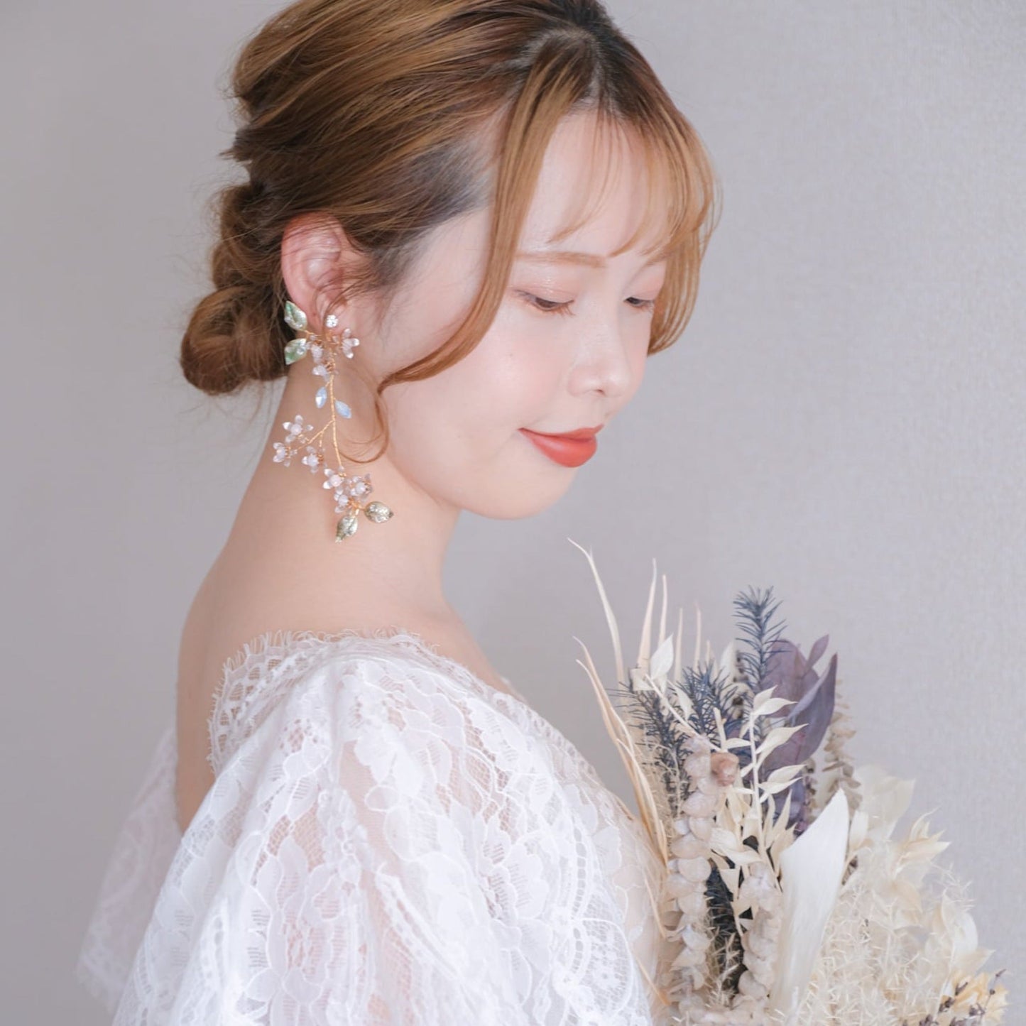 【イヤリング】ブライダルイヤリング 小枝イヤリング ゴールド s21 【結婚式 ピアス イヤリング】