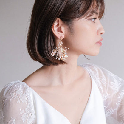 【ピアス】ブライダルピアス 小枝ピアス クリスタル ゴールド s22 【結婚式 ピアス イヤリング】