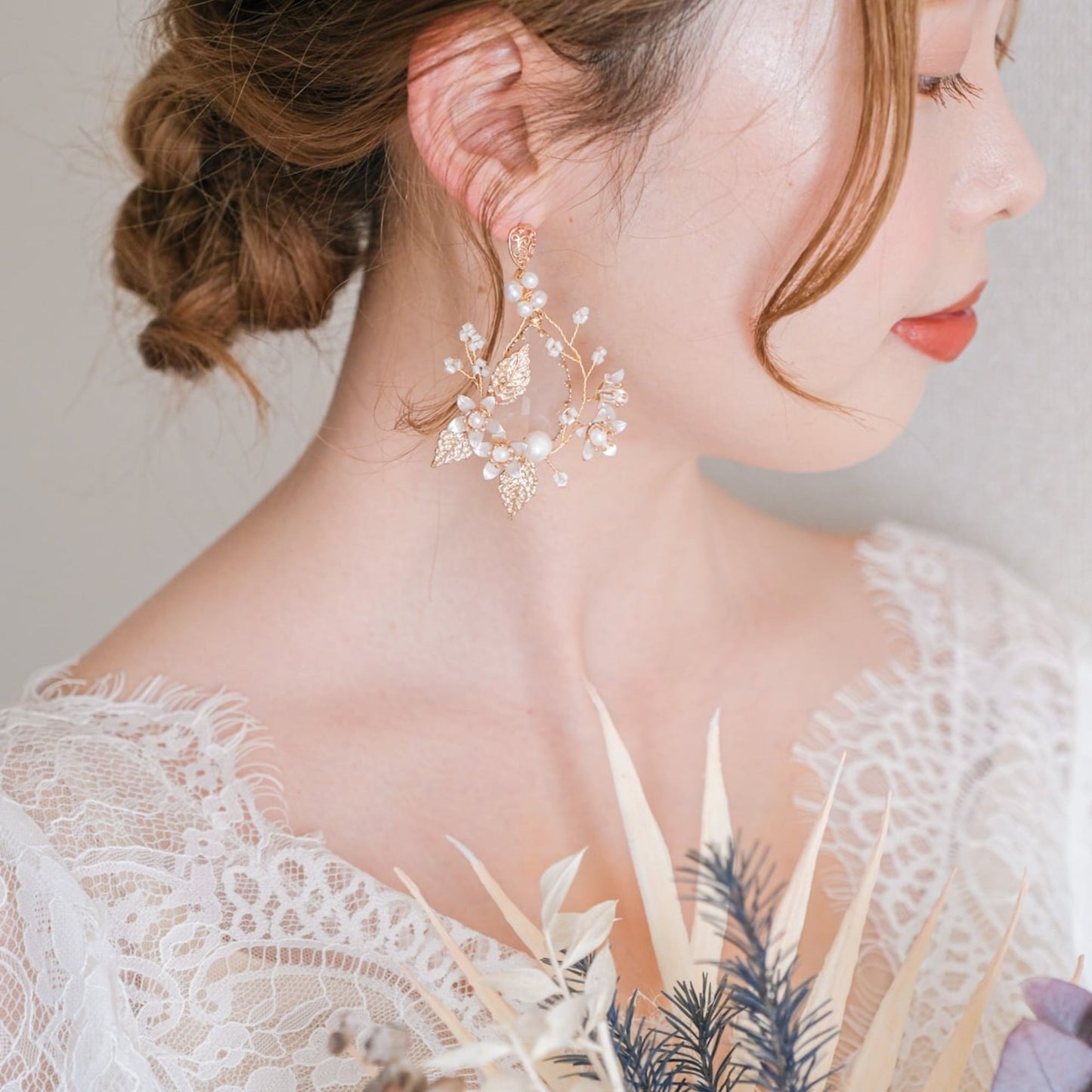 【ピアス】ブライダルピアス 小枝ピアス クリスタル ゴールド s22 【結婚式 ピアス イヤリング】