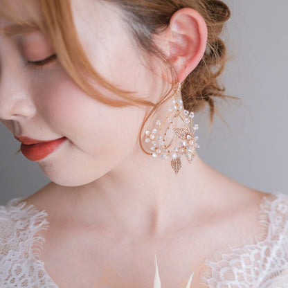 【ピアス】ブライダルピアス 小枝ピアス クリスタル ゴールド s22 【結婚式 ピアス イヤリング】