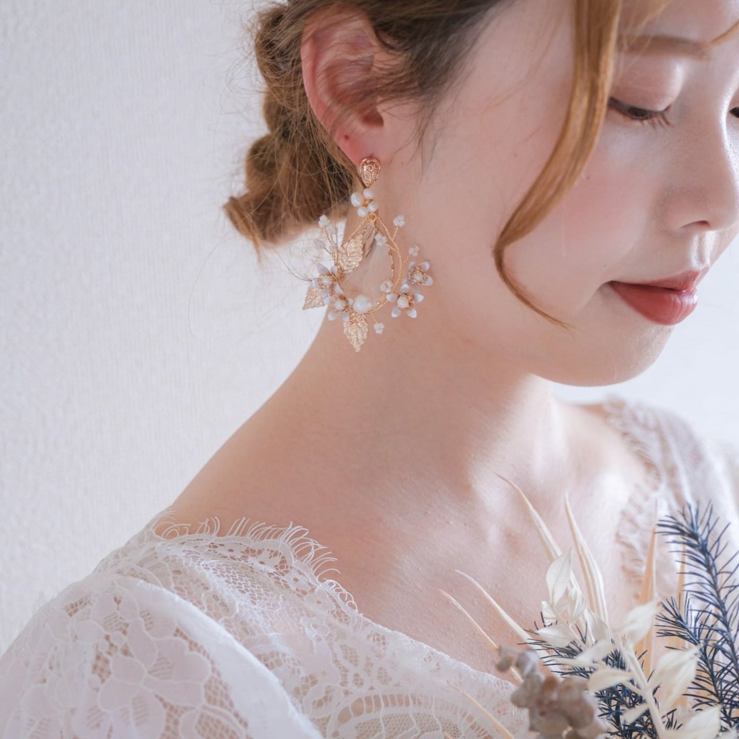 【ピアス】ブライダルピアス 小枝ピアス クリスタル ゴールド s22 【結婚式 ピアス イヤリング】