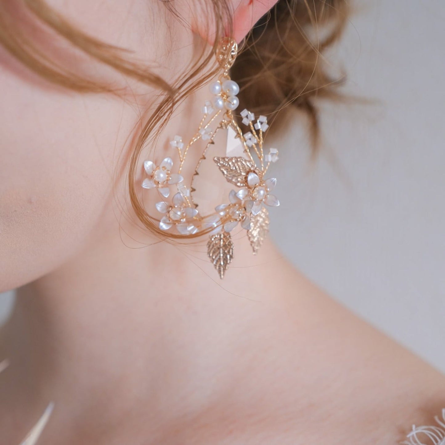 【ピアス】ブライダルピアス 小枝ピアス クリスタル ゴールド s22 【結婚式 ピアス イヤリング】