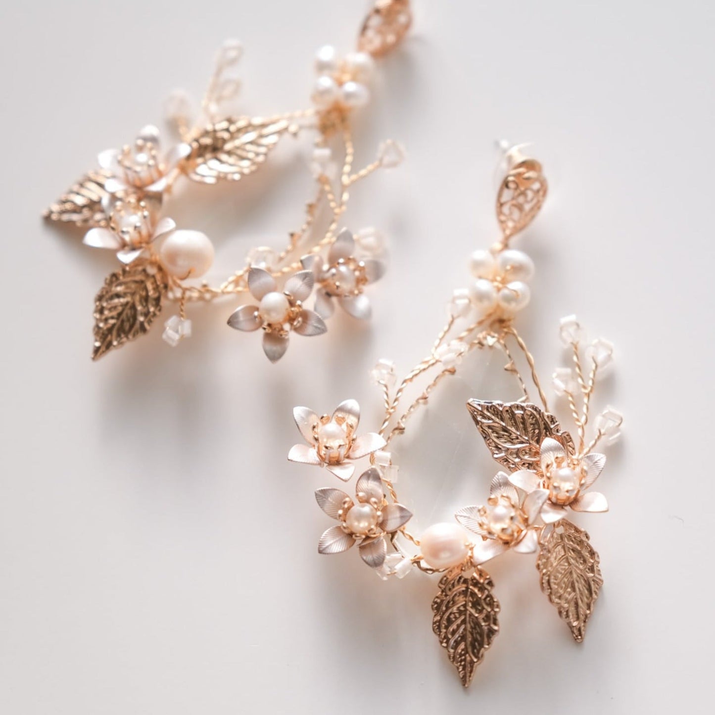 【ピアス】ブライダルピアス 小枝ピアス クリスタル ゴールド s22 【結婚式 ピアス イヤリング】