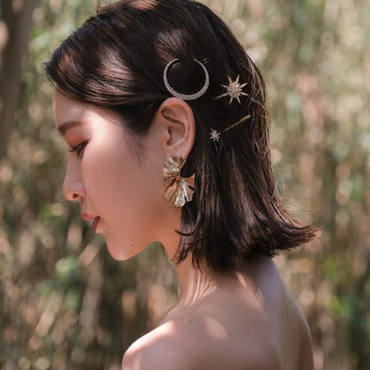 ブライダルヘッドドレス スター ムーン ピン ゴールド s25 【結婚式 ヘアアクセサリー】
