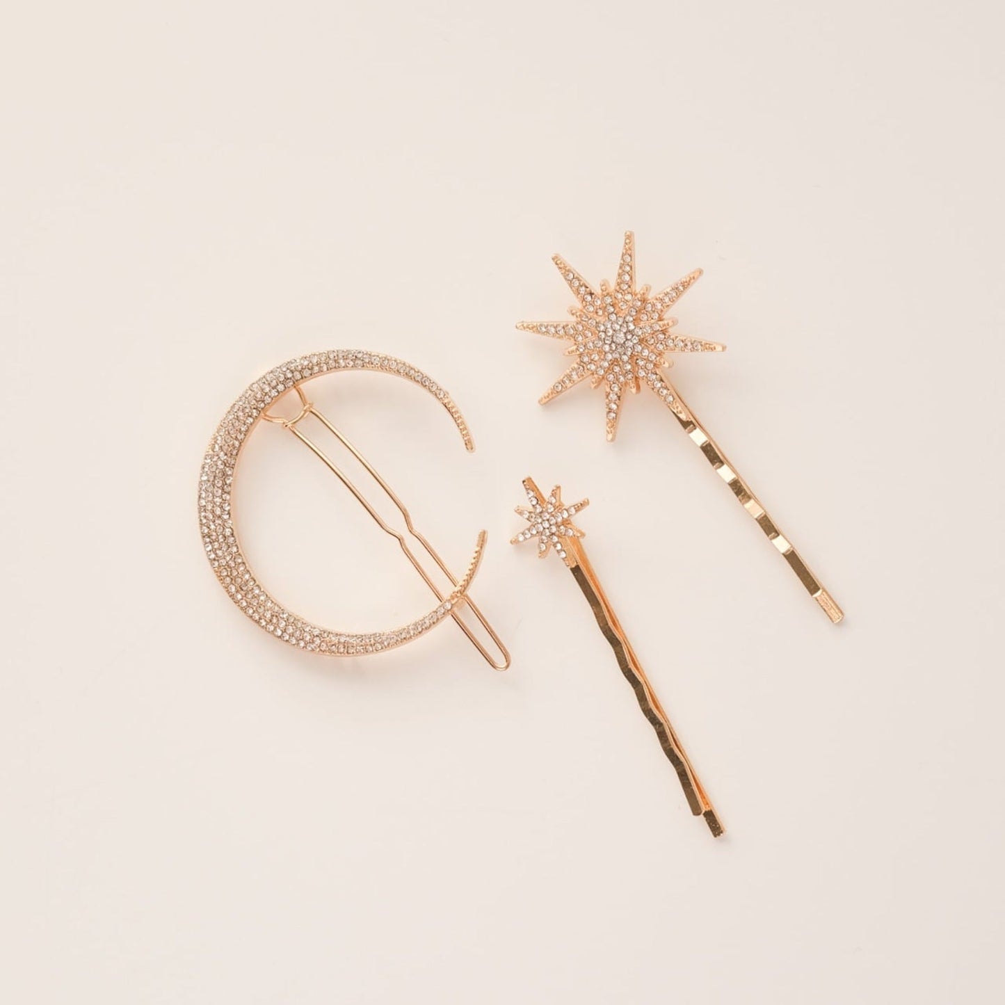 ブライダルヘッドドレス スター ムーン ピン ゴールド s25 【結婚式 ヘアアクセサリー】