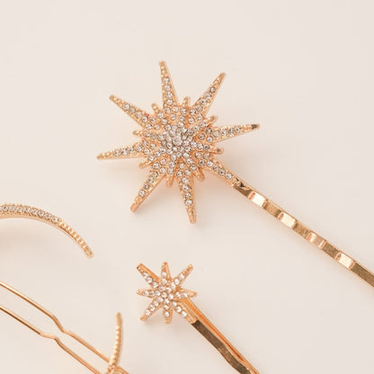 ブライダルヘッドドレス スター ムーン ピン ゴールド s25 【結婚式 ヘアアクセサリー】