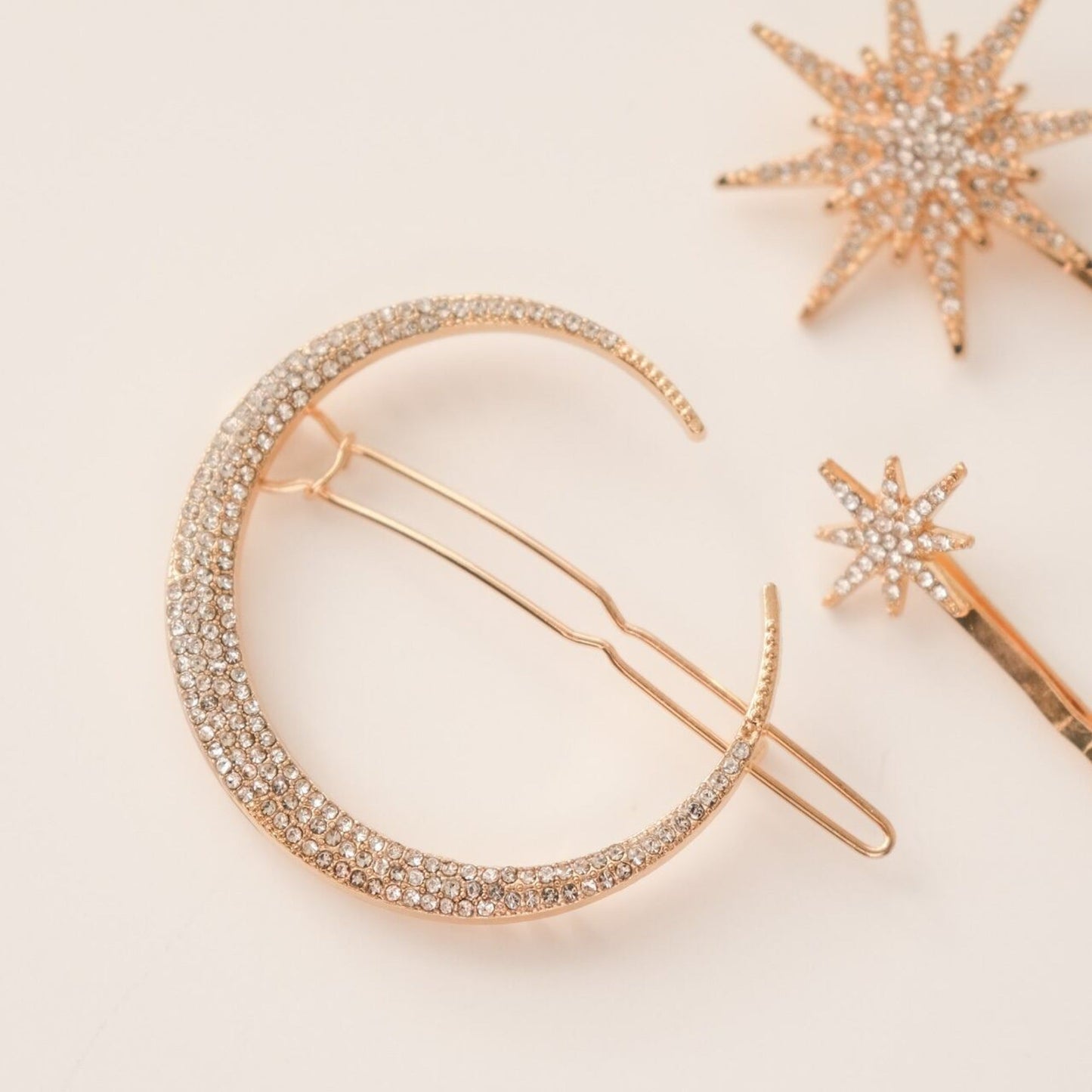 ブライダルヘッドドレス スター ムーン ピン ゴールド s25 【結婚式 ヘアアクセサリー】