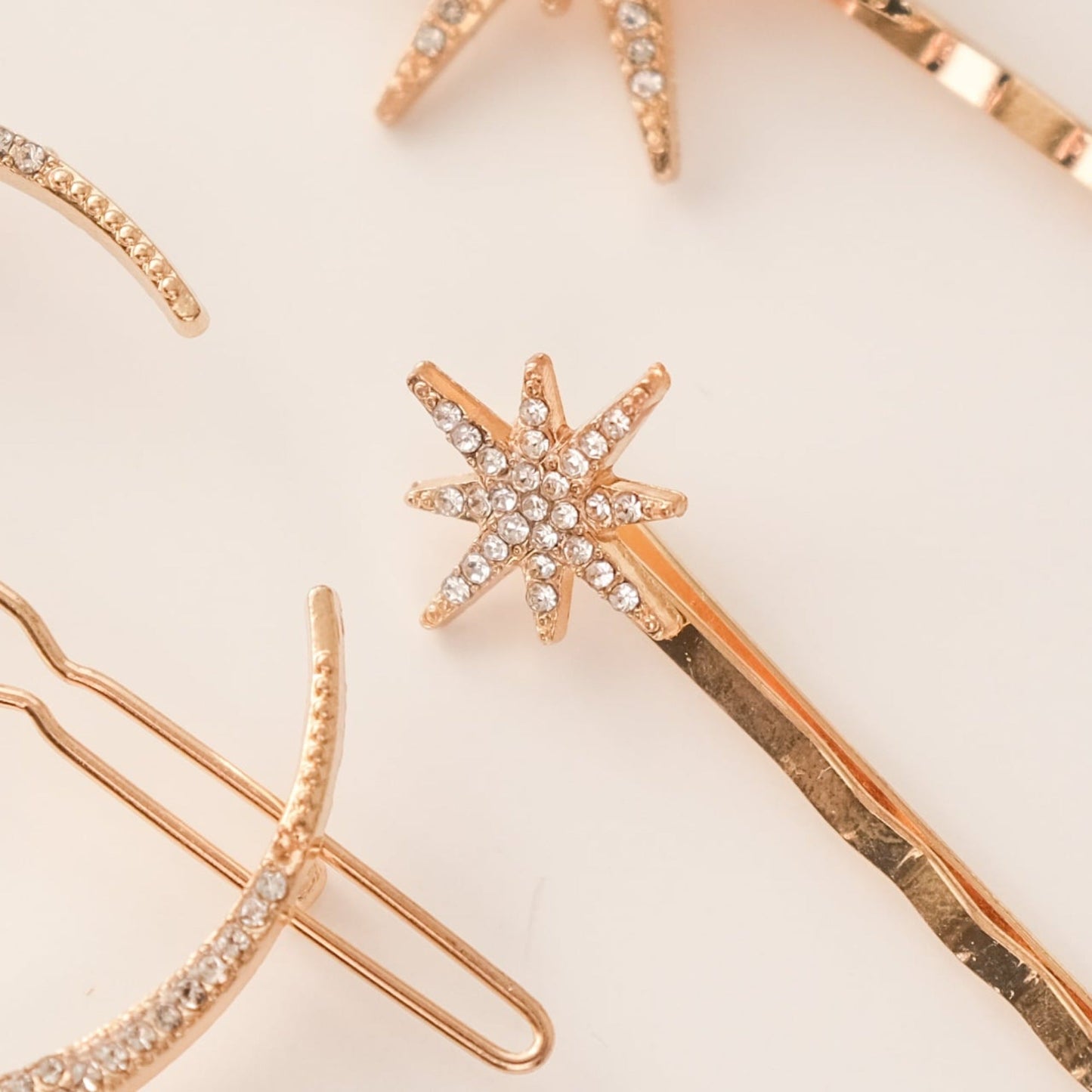ブライダルヘッドドレス スター ムーン ピン ゴールド s25 【結婚式 ヘアアクセサリー】