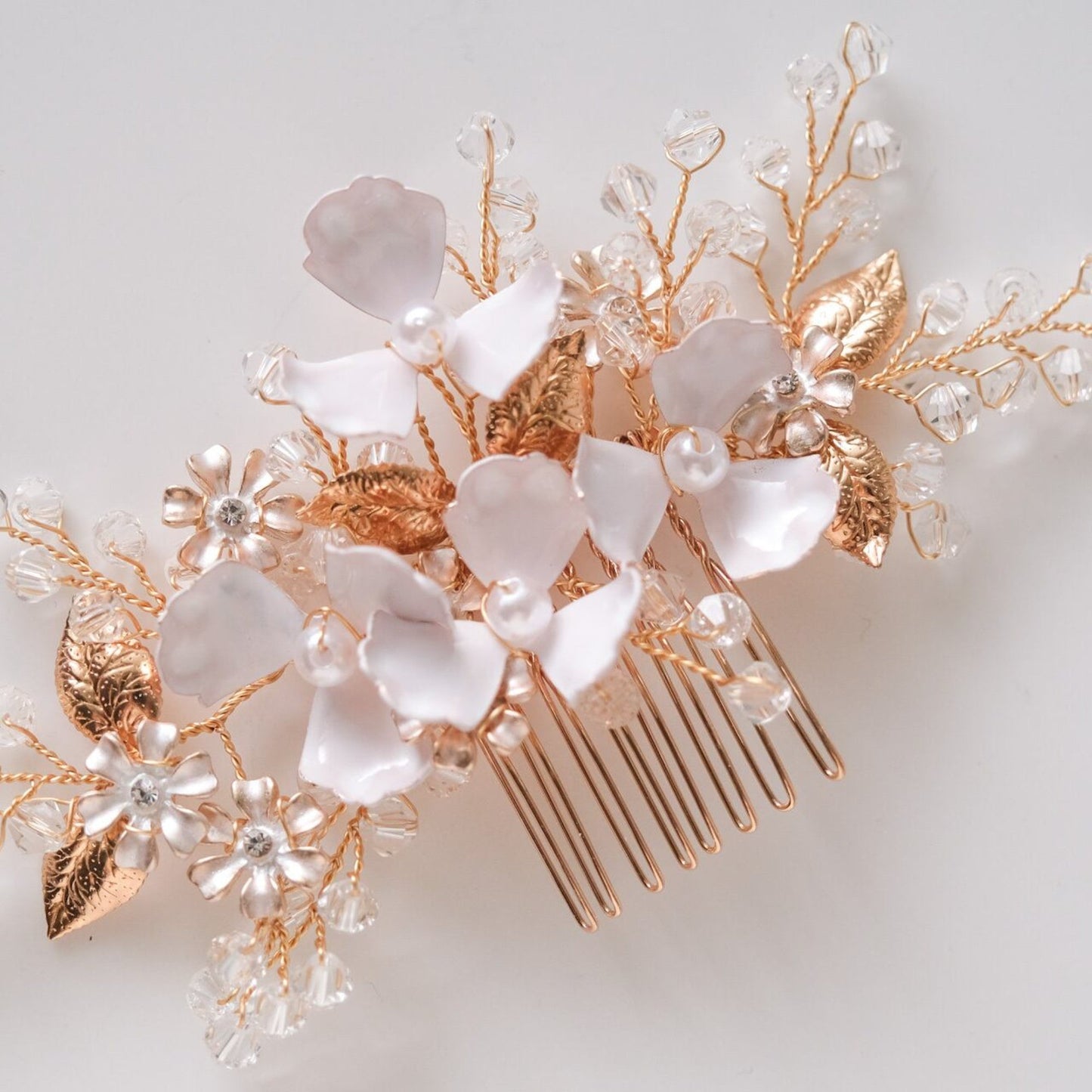 ブライダルヘッドドレス 小枝アクセサリー フラワー ゴールド s28 【結婚式 ヘアアクセサリー】
