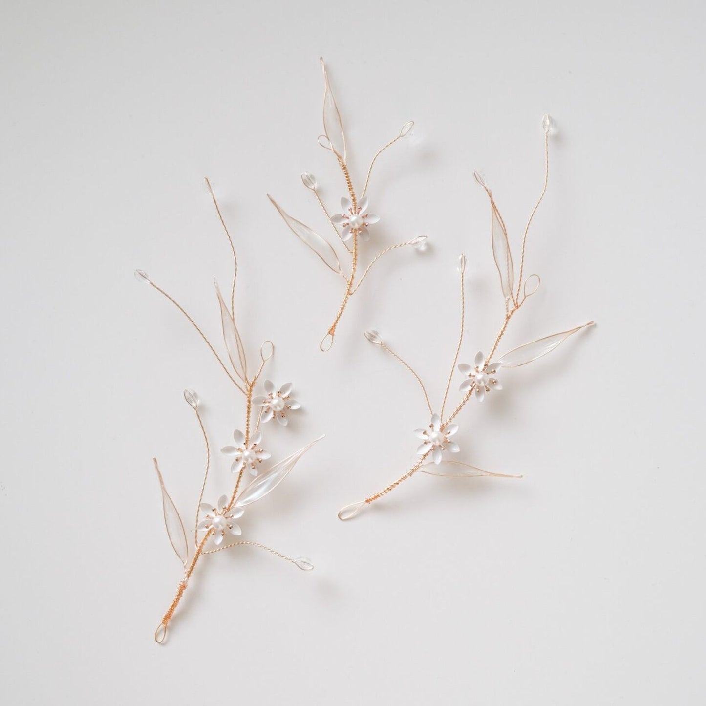 (3点セット) ブライダルヘッドドレス ナチュラルフラワー 小枝 s29 【結婚式 ヘアアクセサリー】