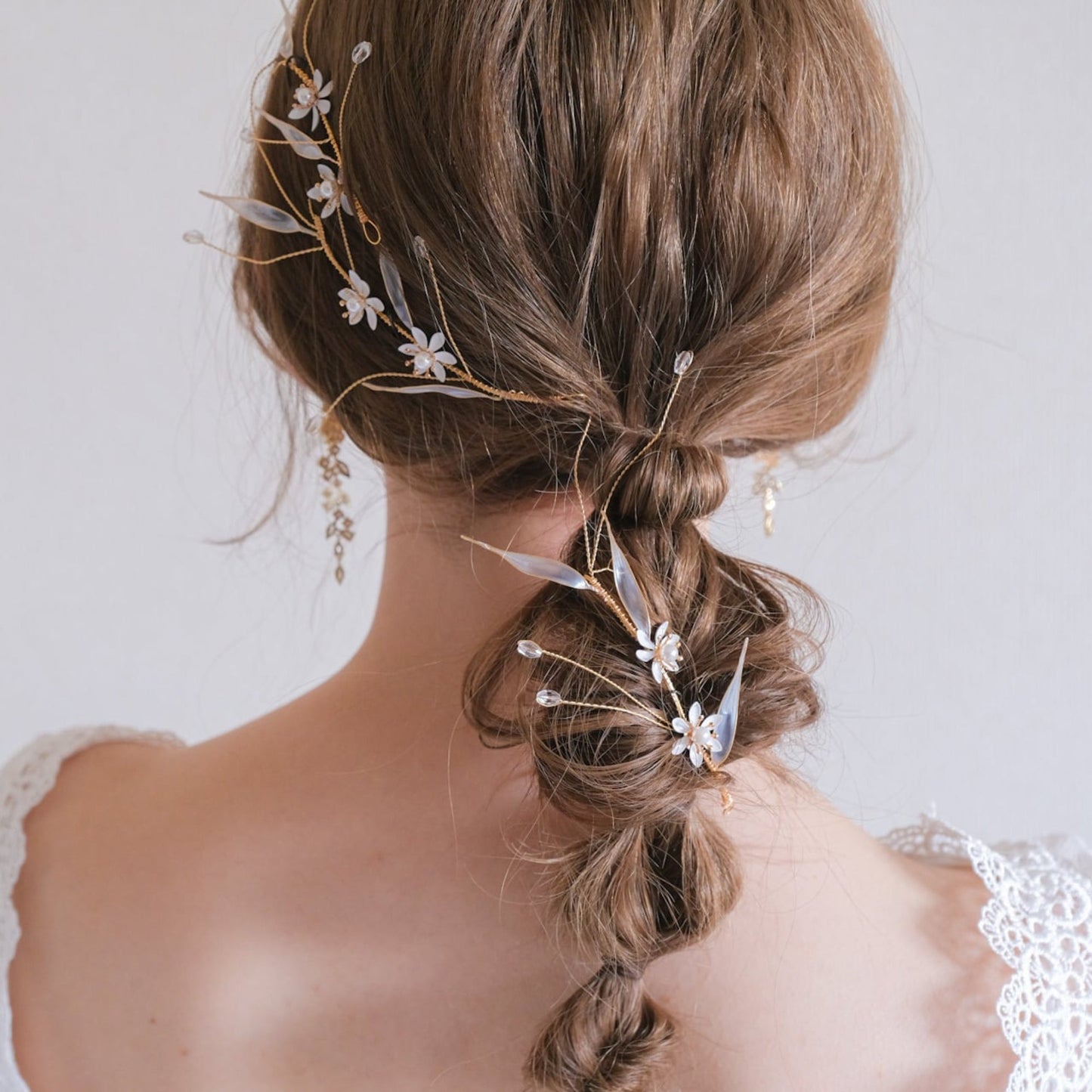 (3点セット) ブライダルヘッドドレス ナチュラルフラワー 小枝 s29 【結婚式 ヘアアクセサリー】