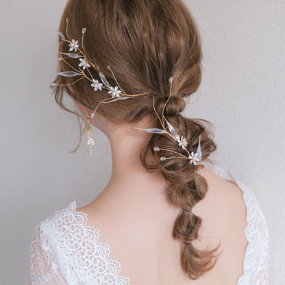 (3点セット) ブライダルヘッドドレス ナチュラルフラワー 小枝 s29 【結婚式 ヘアアクセサリー】