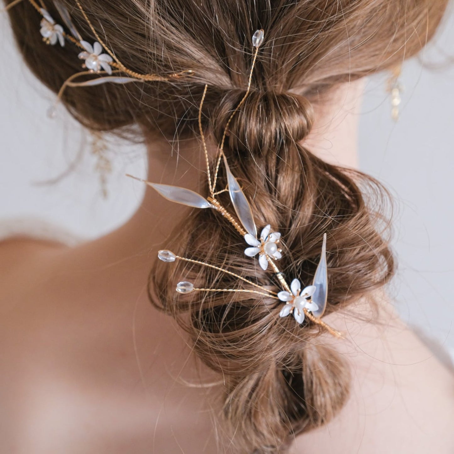 (3点セット) ブライダルヘッドドレス ナチュラルフラワー 小枝 s29 【結婚式 ヘアアクセサリー】