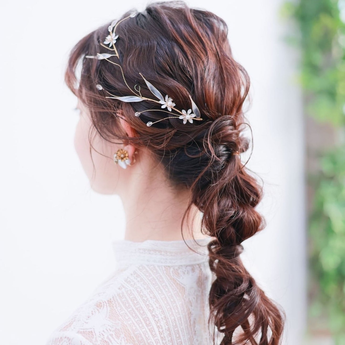 (3点セット) ブライダルヘッドドレス ナチュラルフラワー 小枝 s29 【結婚式　ヘアアクセサリー】