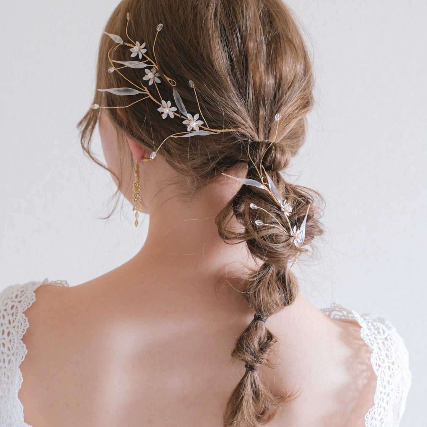 (3点セット) ブライダルヘッドドレス ナチュラルフラワー 小枝 s29 【結婚式 ヘアアクセサリー】