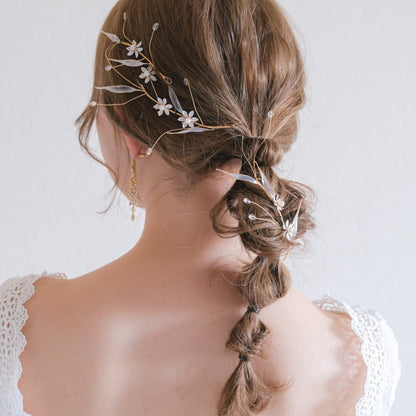 (3点セット) ブライダルヘッドドレス ナチュラルフラワー 小枝 s29 【結婚式 ヘアアクセサリー】