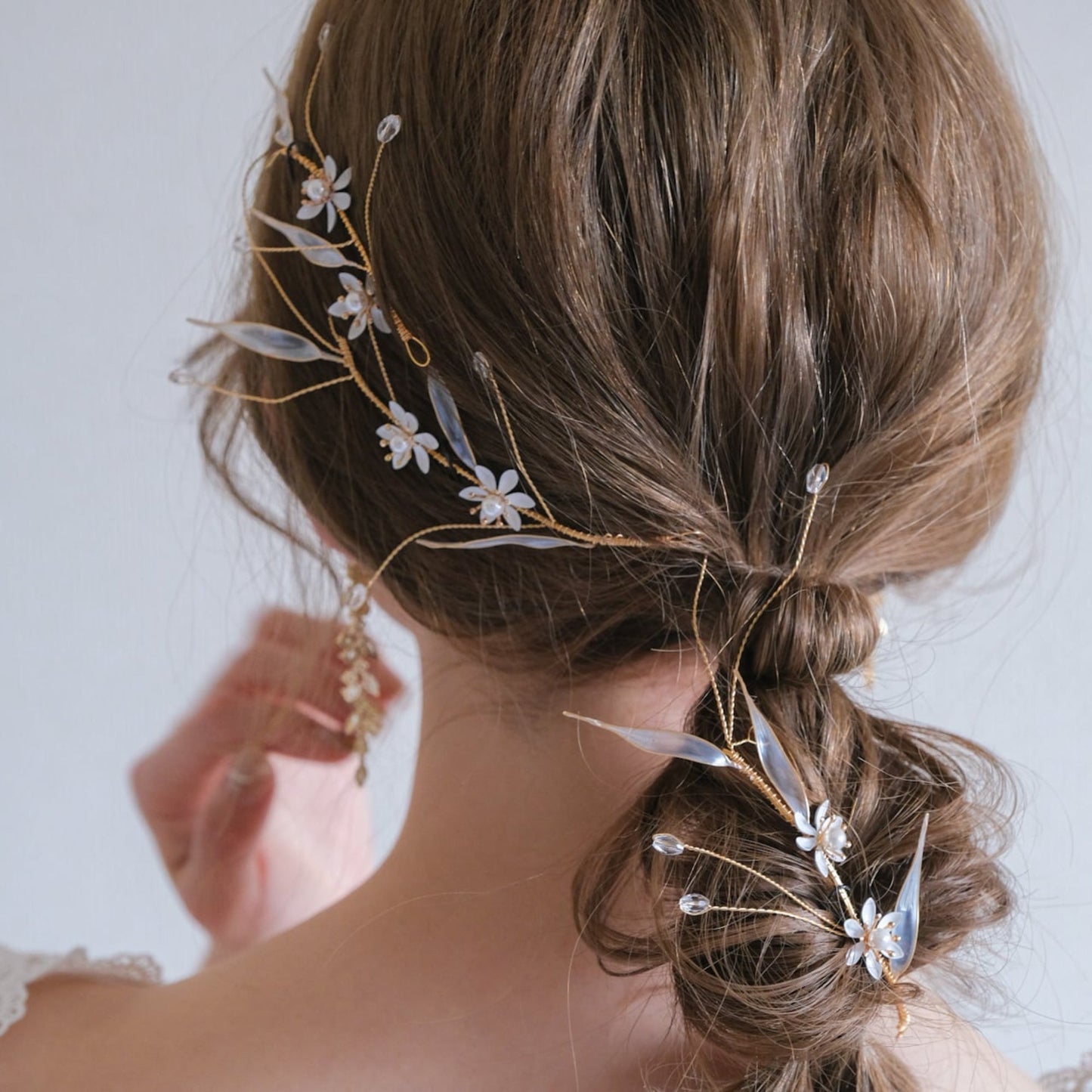 (3点セット) ブライダルヘッドドレス ナチュラルフラワー 小枝 s29 【結婚式 ヘアアクセサリー】