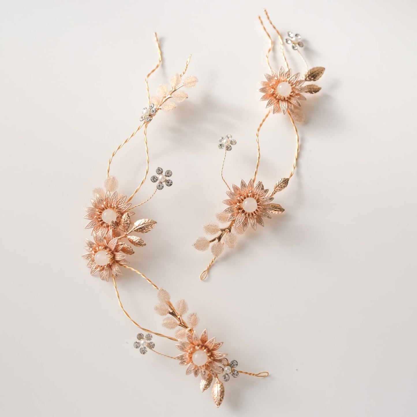 (2点セット) ブライダルヘッドドレス サンフラワー 小枝 s30 【結婚式 ヘアアクセサリー】