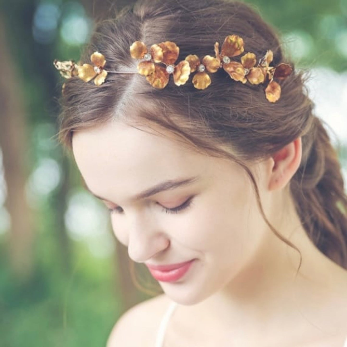 アンティーク ゴールドフラワー ブライダルヘッドドレス t4 【結婚式 ヘアアクセサリー】