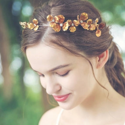 アンティーク ゴールドフラワー ブライダルヘッドドレス t4 【結婚式 ヘアアクセサリー】