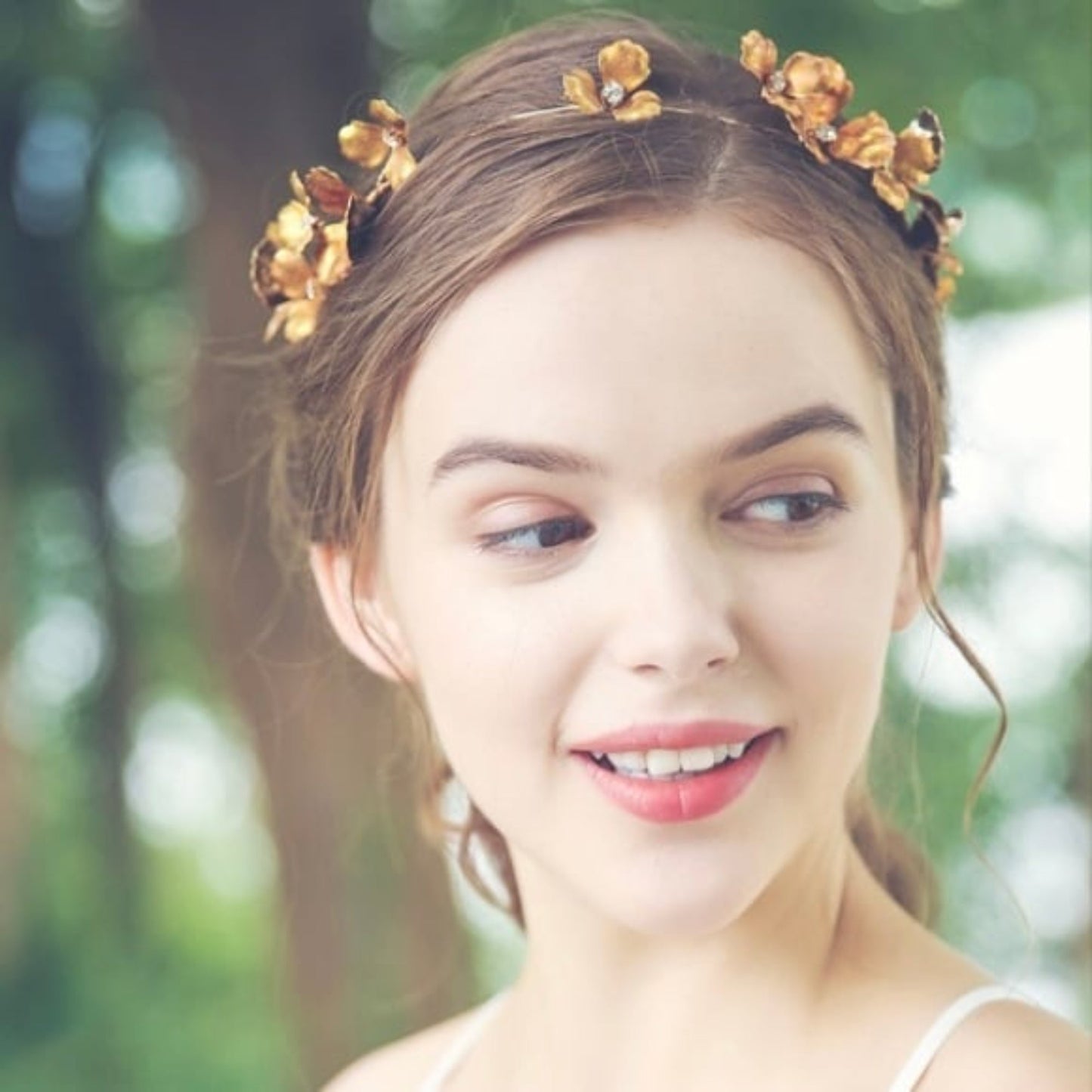 アンティーク ゴールドフラワー ブライダルヘッドドレス t4 【結婚式 ヘアアクセサリー】