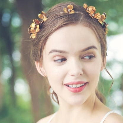 アンティーク ゴールドフラワー ブライダルヘッドドレス t4 【結婚式 ヘアアクセサリー】