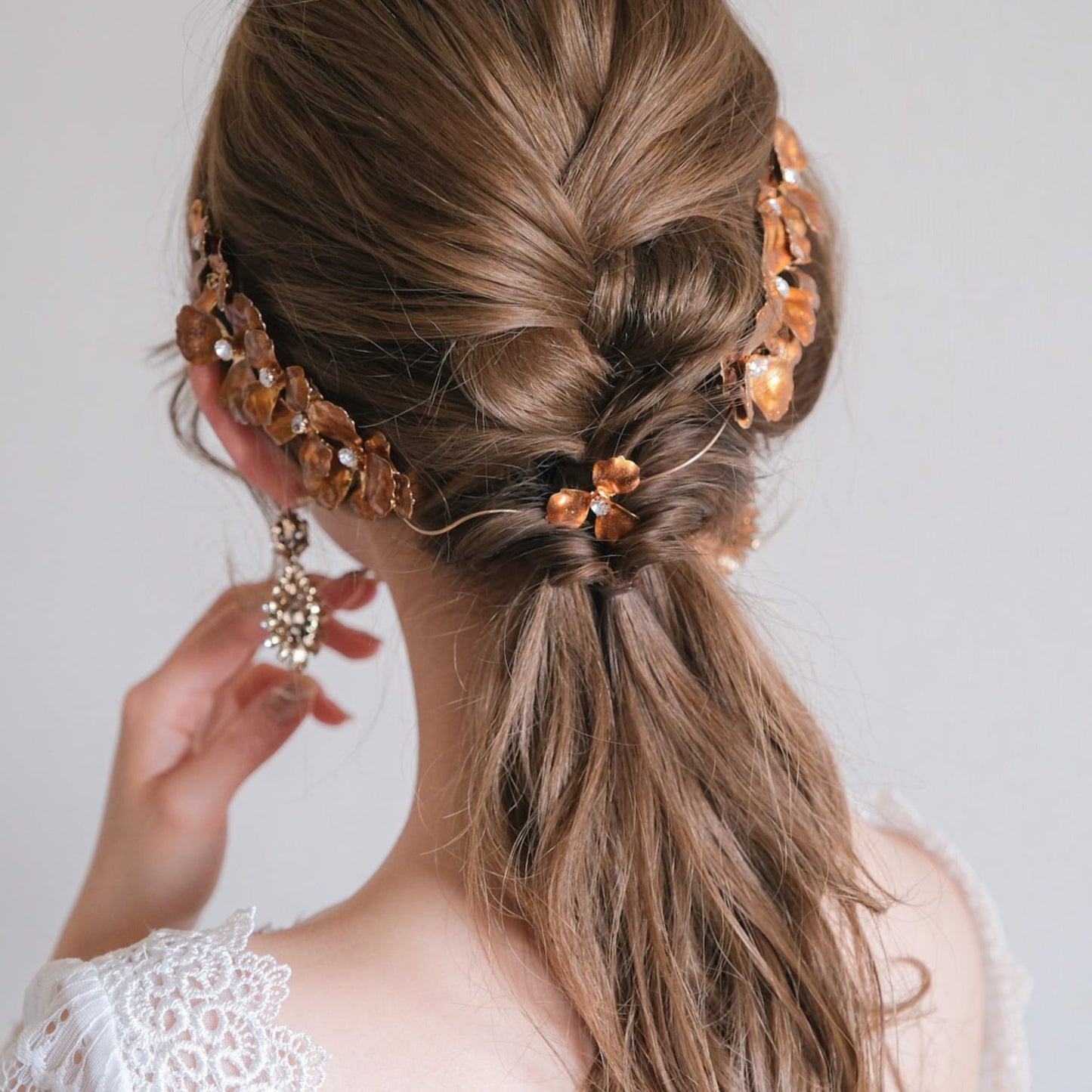 アンティーク ゴールドフラワー ブライダルヘッドドレス t4 【結婚式 ヘアアクセサリー】