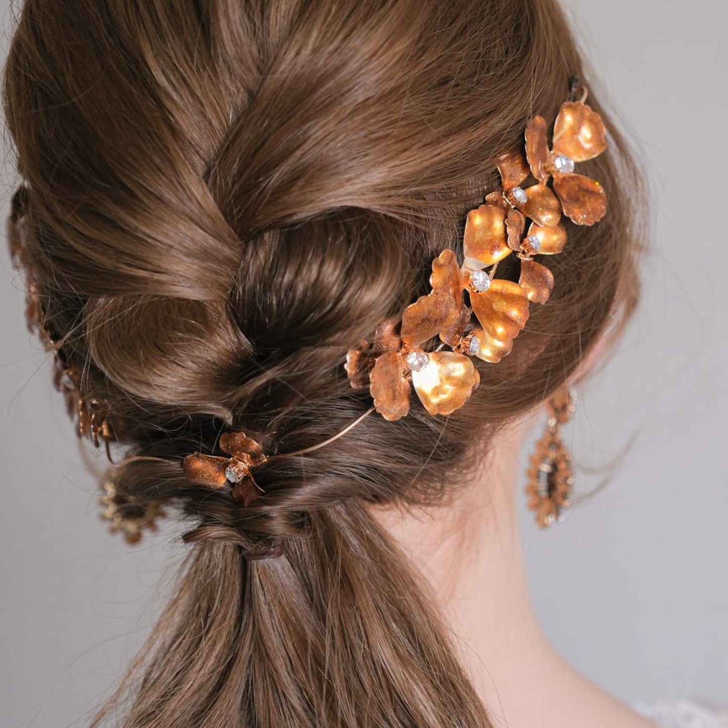 アンティーク ゴールドフラワー ブライダルヘッドドレス t4 【結婚式 ヘアアクセサリー】