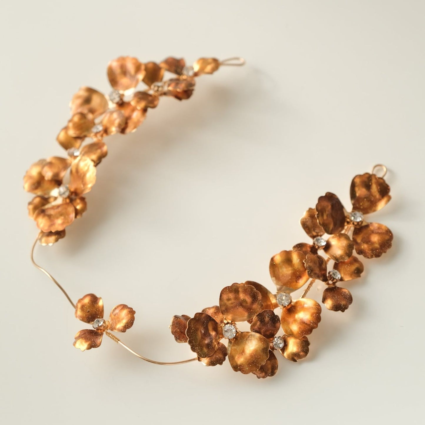 アンティーク ゴールドフラワー ブライダルヘッドドレス t4 【結婚式 ヘアアクセサリー】