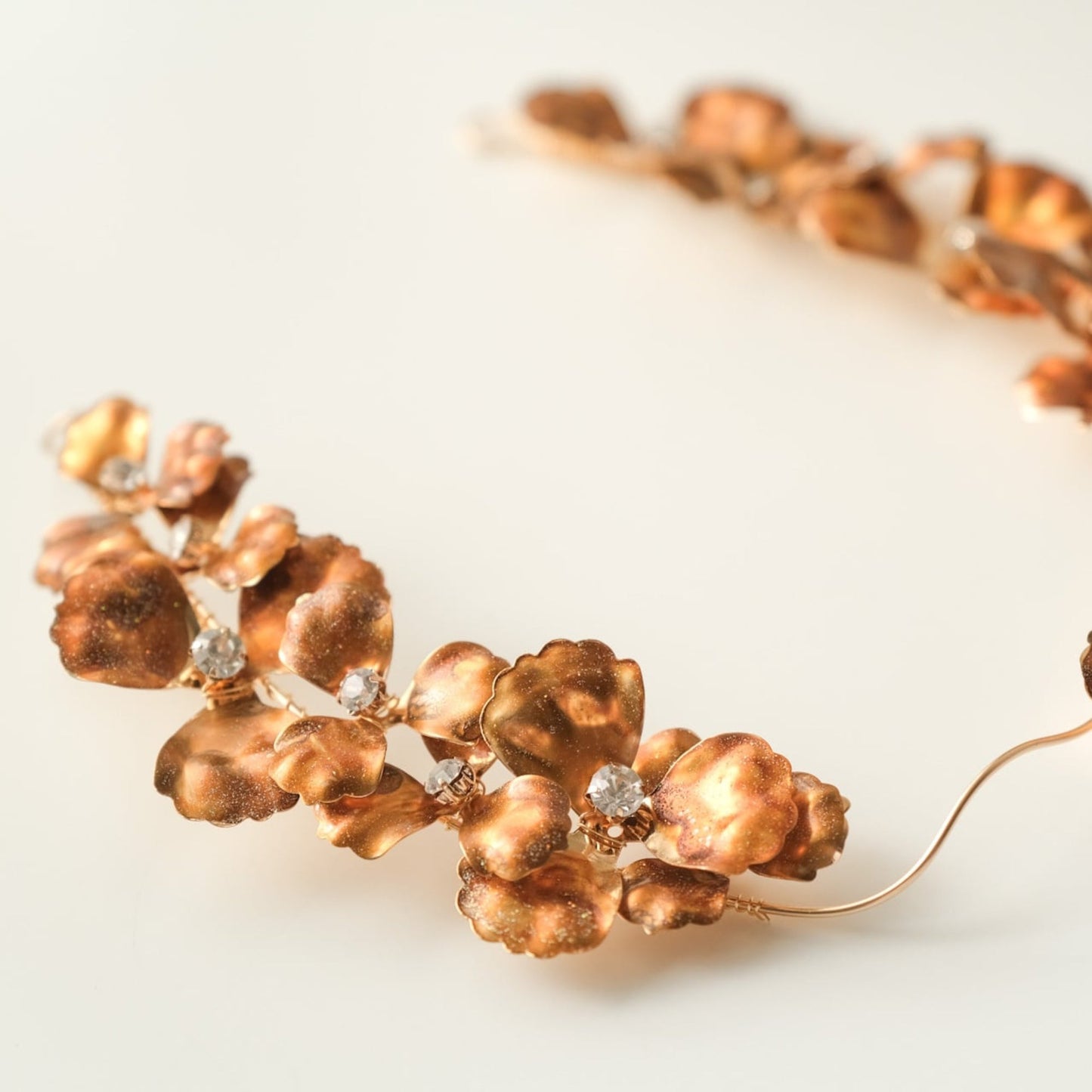 アンティーク ゴールドフラワー ブライダルヘッドドレス t4 【結婚式 ヘアアクセサリー】