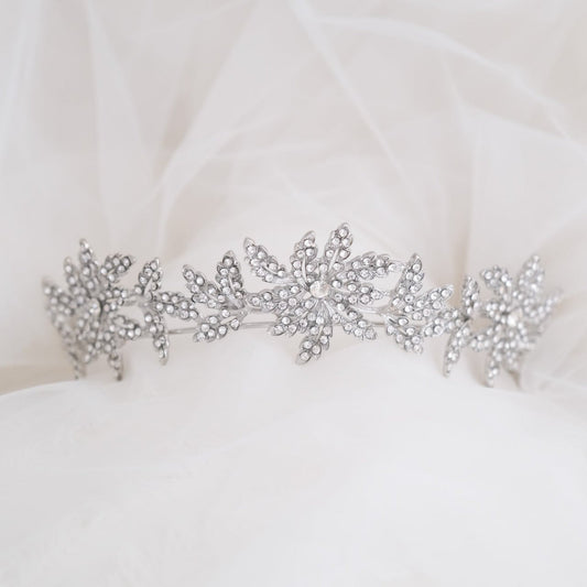 ティアラ ビジュー ブライダルヘッドドレス シルバー t5 【結婚式 ヘアアクセサリー】