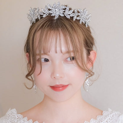 ティアラ ビジュー ブライダルヘッドドレス シルバー t5 【結婚式 ヘアアクセサリー】
