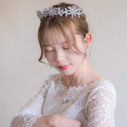ティアラ ビジュー ブライダルヘッドドレス シルバー t5 【結婚式 ヘアアクセサリー】