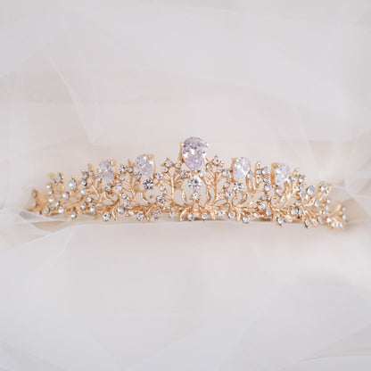 ティアラ ビジュー ブライダルヘッドドレス ゴールド t7 【結婚式 ヘアアクセサリー】