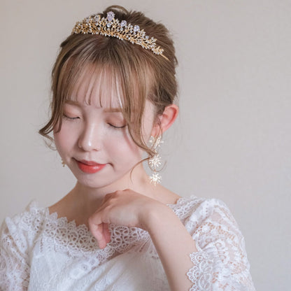 ティアラ ビジュー ブライダルヘッドドレス ゴールド t7 【結婚式 ヘアアクセサリー】