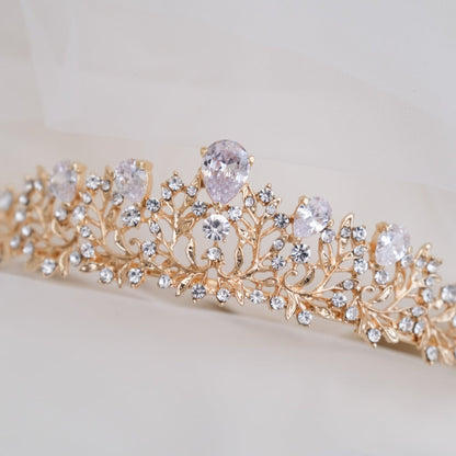 ティアラ ビジュー ブライダルヘッドドレス ゴールド t7 【結婚式 ヘアアクセサリー】