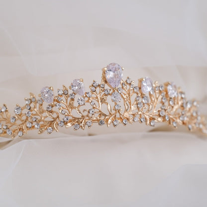 ティアラ ビジュー ブライダルヘッドドレス ゴールド t7 【結婚式 ヘアアクセサリー】