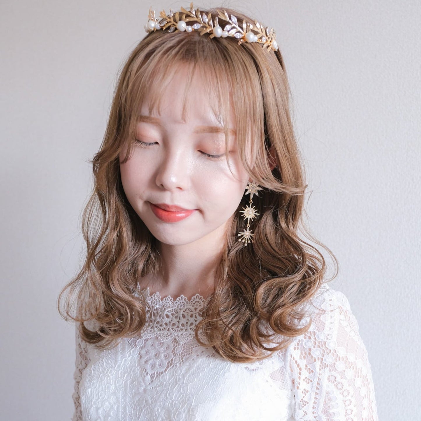 アンティークティアラ パール ブライダルヘッドドレス ゴールド t9 【結婚式 ヘアアクセサリー】