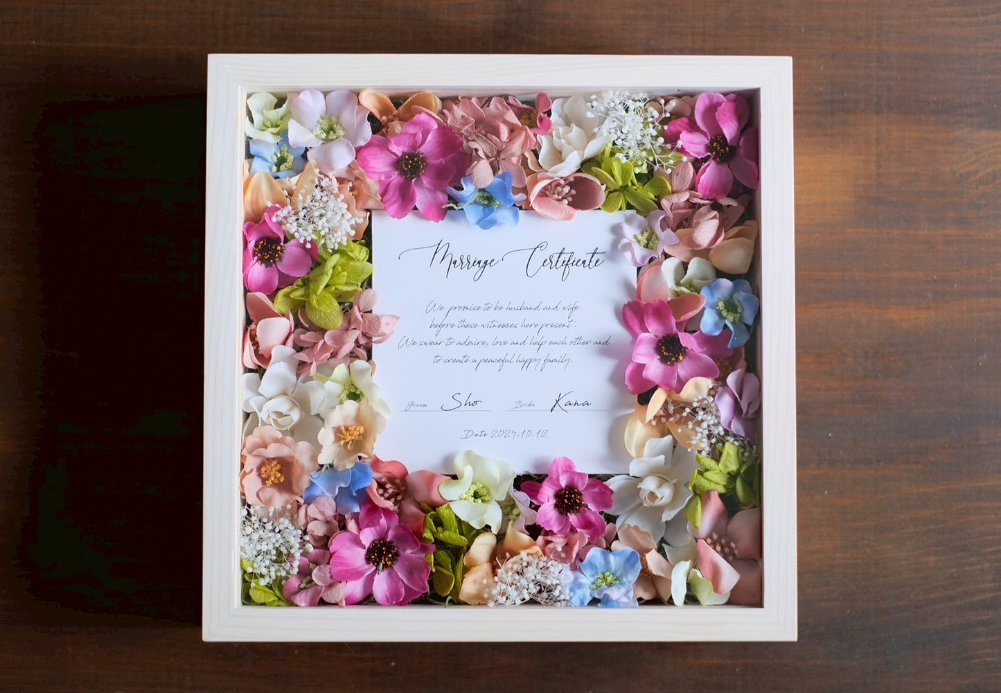 【comme si.】 木箱 正方形 30名～60名〈ゲスト参加型結婚証明書〉