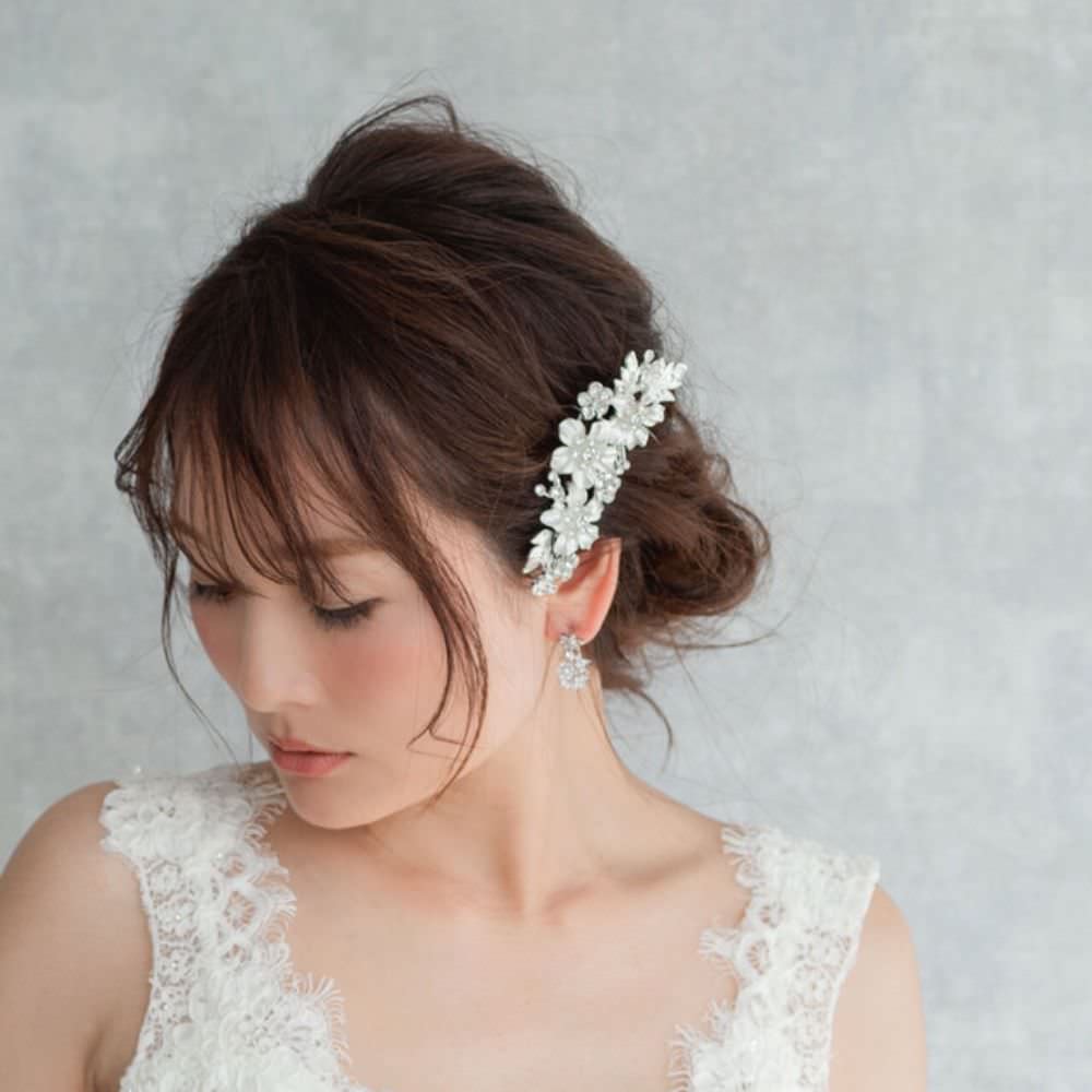 【ヘッドドレス】flower ブライダルヘッドピース 【結婚式　ヘアアクセサリー】