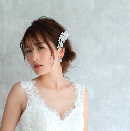 【ヘッドドレス】flower ブライダルヘッドピース 【結婚式 ヘアアクセサリー】