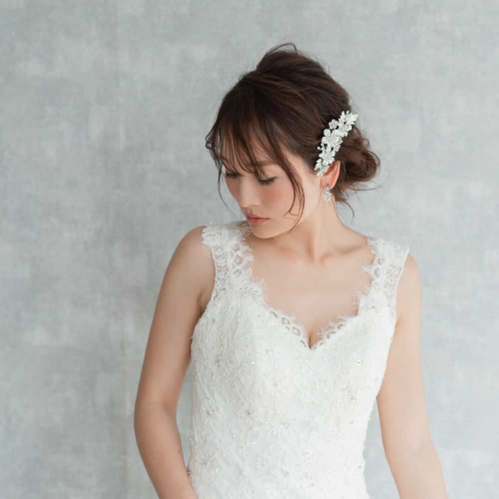 【ヘッドドレス】flower ブライダルヘッドピース 【結婚式 ヘアアクセサリー】