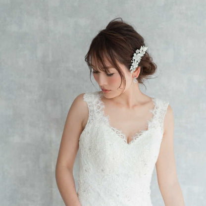 【ヘッドドレス】flower ブライダルヘッドピース 【結婚式 ヘアアクセサリー】