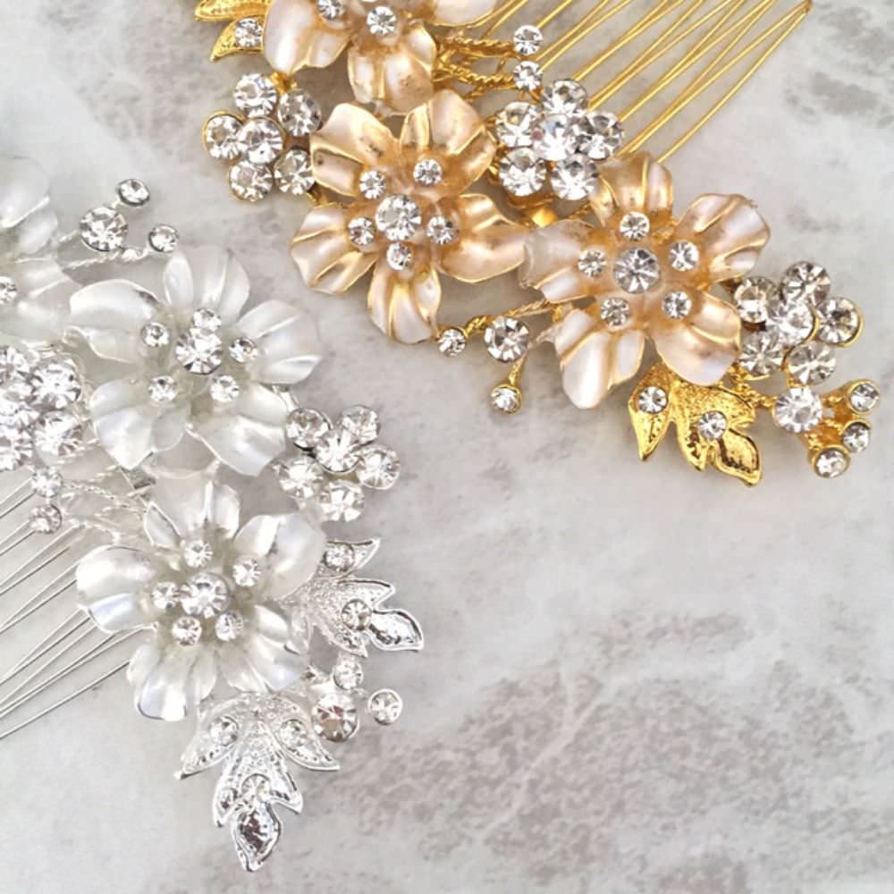 【ヘッドドレス】flower ブライダルヘッドピース 【結婚式 ヘアアクセサリー】