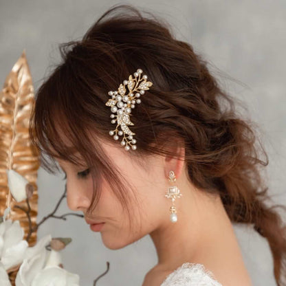 【ヘッドドレス】Lily ブライダルヘッドピース 【結婚式 ヘアアクセサリー】