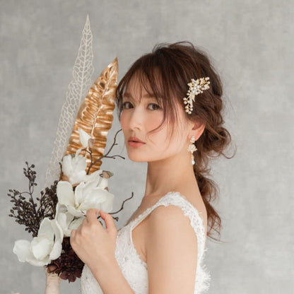 【ヘッドドレス】Lily ブライダルヘッドピース 【結婚式 ヘアアクセサリー】