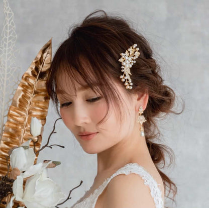 【ヘッドドレス】Lily ブライダルヘッドピース 【結婚式 ヘアアクセサリー】